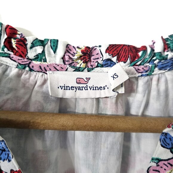 Vineyard Vines Women’ s Floral Flutter Smocked Waist Mini Dress Size XS - Picture 4 of 8